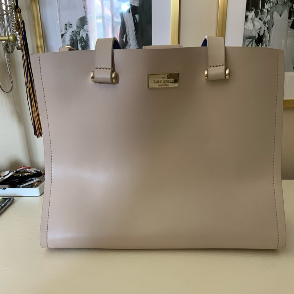 Kate Spade Handbag - Baby Pink with Royal Blue Interior
